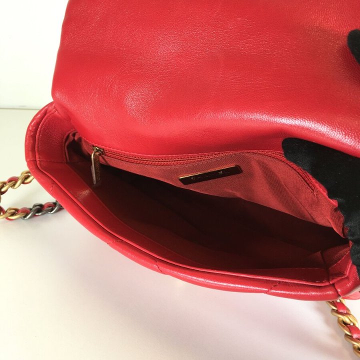 Chanel 19 Flap Small Red Goatskin - Luxe Du Jour