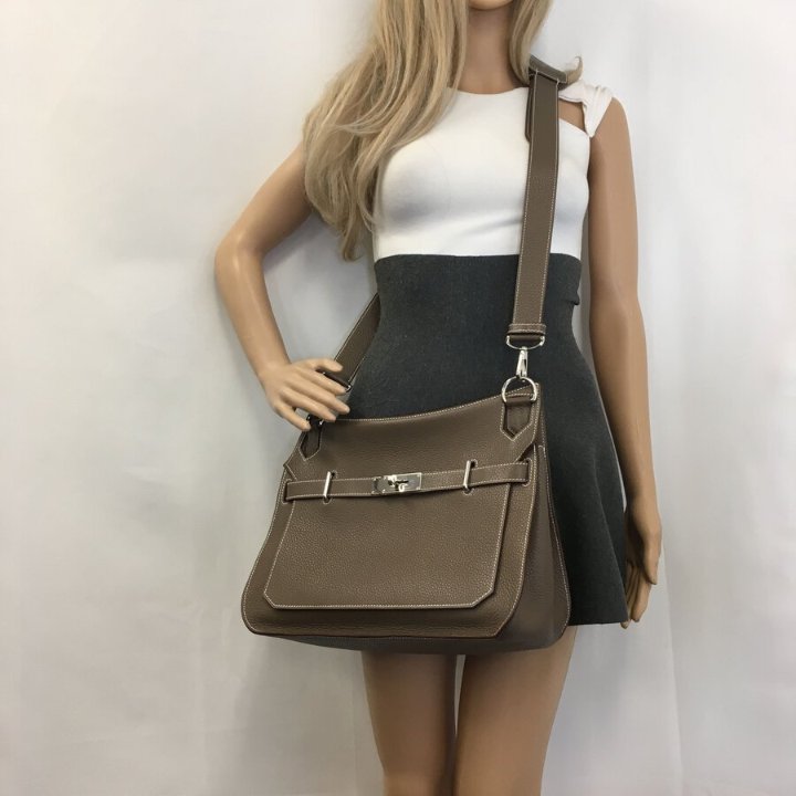 Hermes Etoupe Clemence Jypsiere 34 - Luxe Du Jour