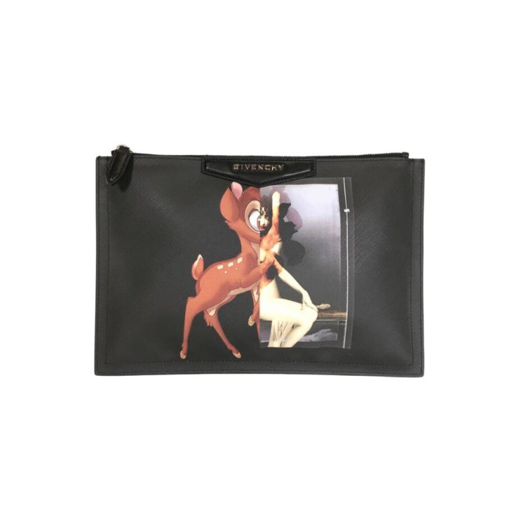 GIVENCHY - BAMBI ブラックレザーラージクラッチバッグ 2O3qeQr4bMrT6XScoQAnWkRCx0s_x7