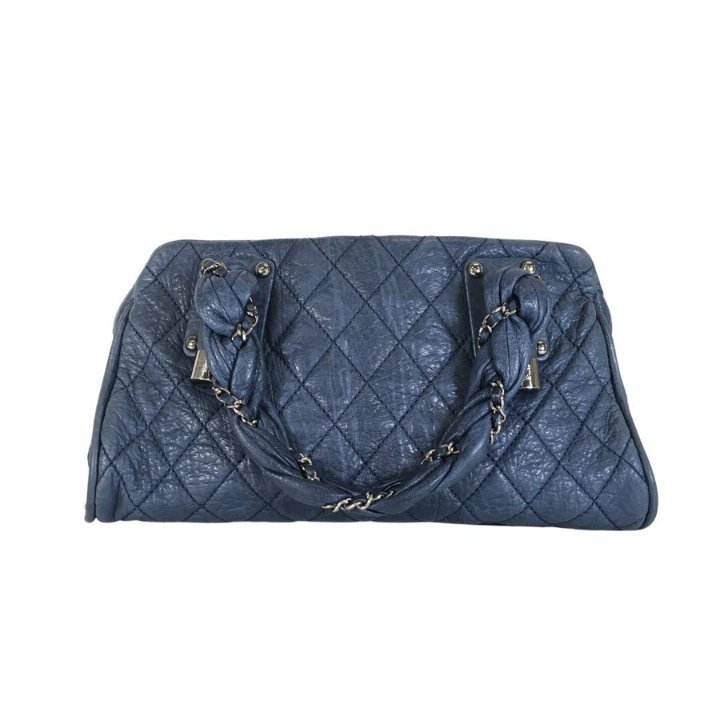 Chanel Lady Braid Bowler Bag Blue Calfskin Luxe Du Jour