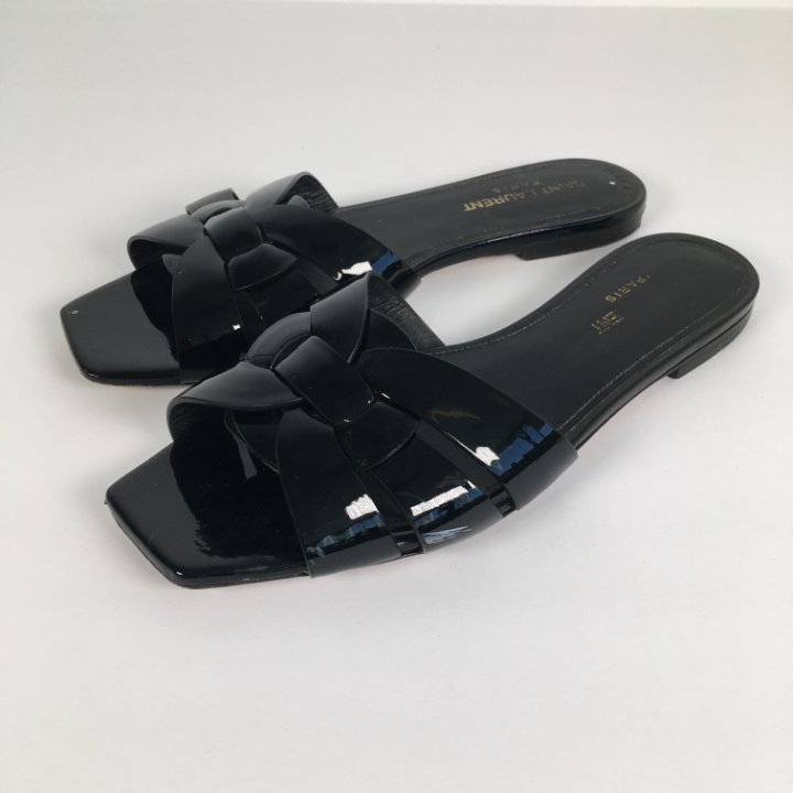 ★関税込み★ Saint Laurent BLACK SILK SANDALS Silk sandal Saint Laurent Black size 40 EU in Silk - 53458239