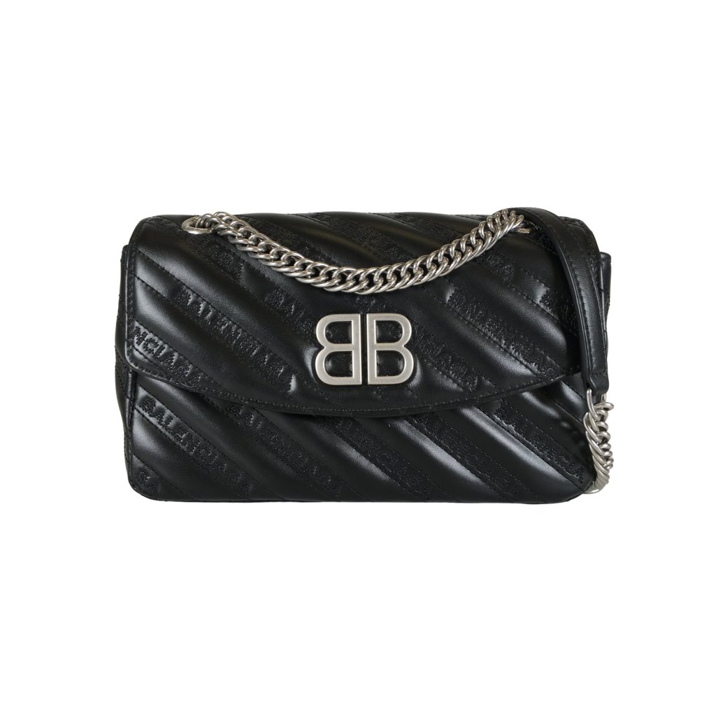 BALENCIAGA BB ソフト ラージ レザー ハンドバッグ BALENCIAGA バレンシアガ BB SOFT LARGE FLAP BAG BBメタル