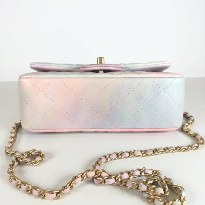 トートバッグ × ヴィンテージ(中古) Chanel Rainbow Top Handle Chain Bag CHANEL Rainbow Woven WOC Calfskin Leather Top Handle Bag