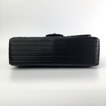 Chanel Chevron So Black Classic Jumbo Flap Lambskin - Luxe