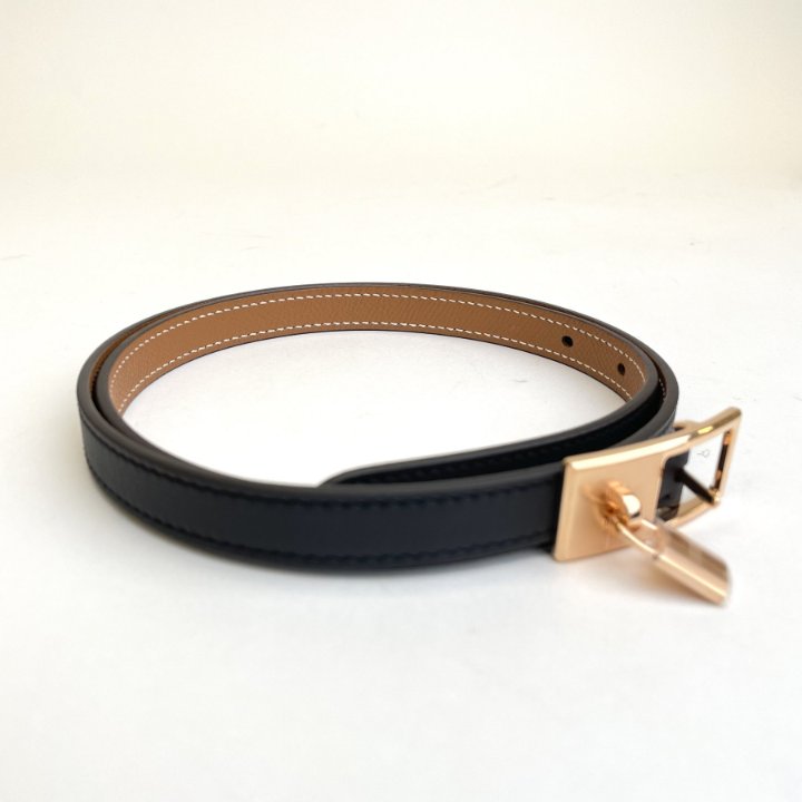 HERMES LUCKY 32 INCH REVERSIBLE BELT SABLE BLACK GOLD Lucky 15 reversible belt | Hermès USA main image 3