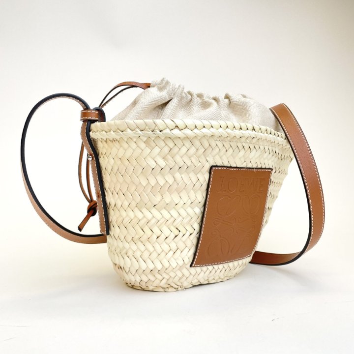 【VIP価格・関税込み】LOEWE MEDIA RAFFIA BAG Loewe Bag Brand Handbag Shoulder 2Way Raffia Slit Brown