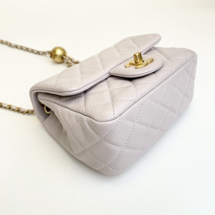 Chanel Mini Square Pearl Crush Lilac Lambskin GHW - Luxe Du Jour