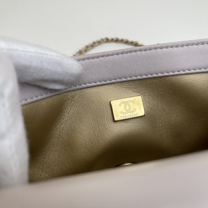 Chanel Mini Square Pearl Crush Lilac Lambskin GHW - Luxe Du Jour