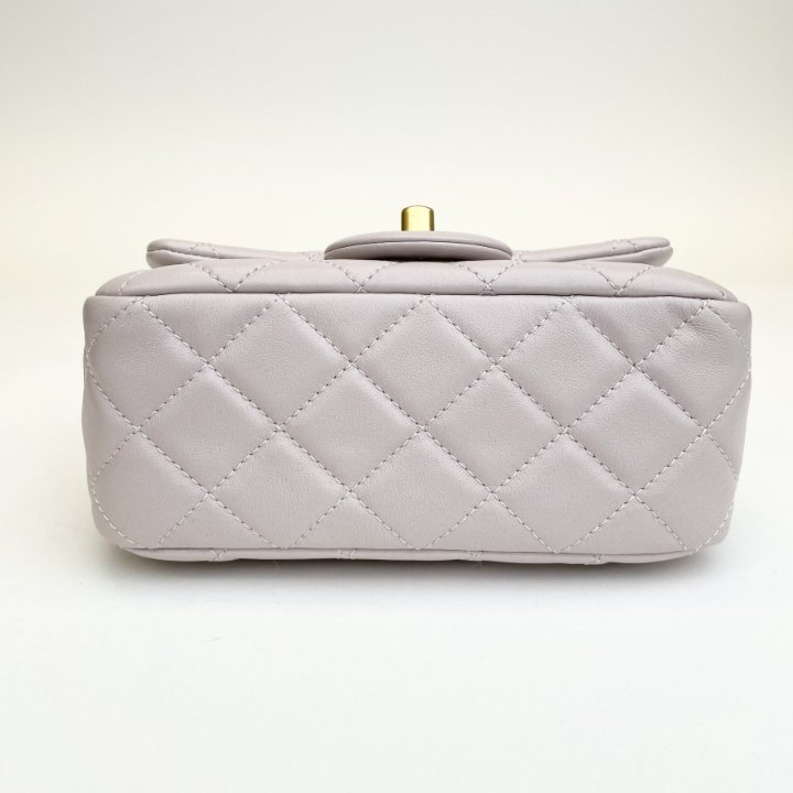 Chanel Mini Square Pearl Crush Lilac Lambskin GHW - Luxe Du Jour