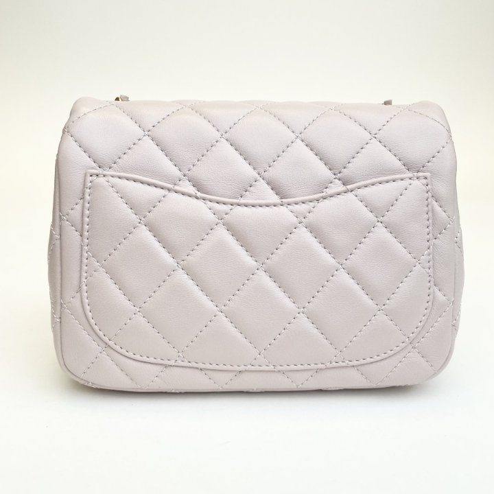Chanel Mini Square Pearl Crush Lilac Lambskin GHW - Luxe Du Jour
