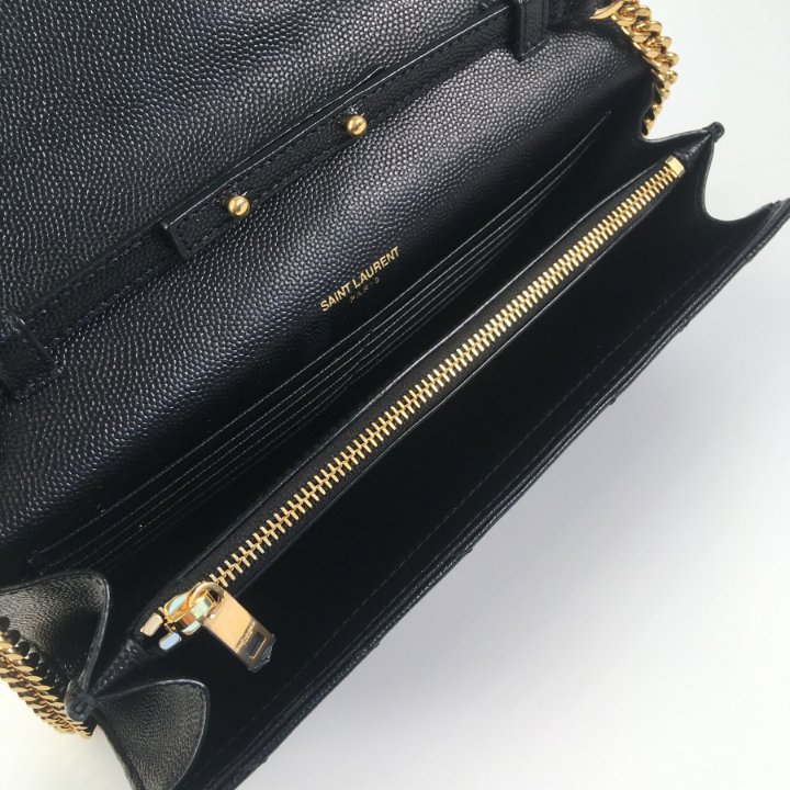 【送料・関税込】YSL WALLET 396307 H3Z2W 1000 Saint Laurent Paris EAST/WEST wallet in coated bark leather