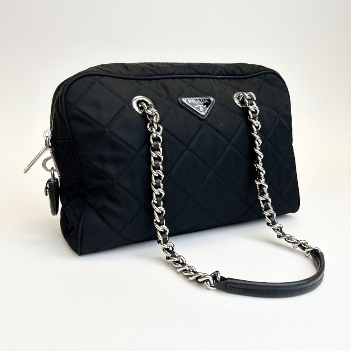PRADAバック Prada Soft Calf Impunture Diagramme Bucket Bag (SHG-xRSXDM)