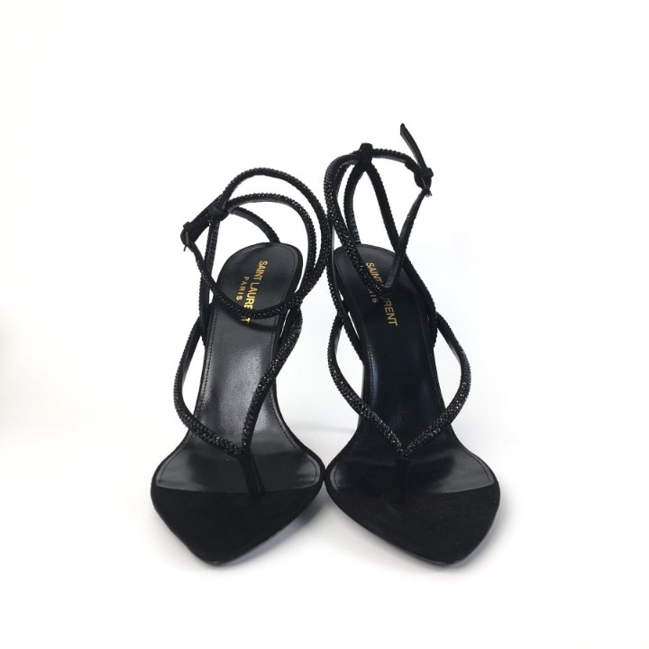 Saint Laurent (YSL) Nadja Heels Black Sz 39 - Luxe Du Jour