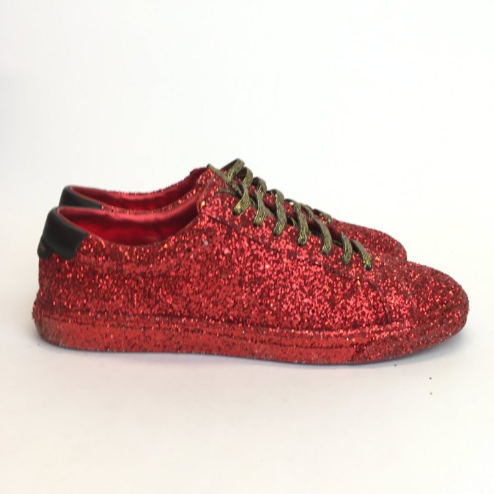 Saint Laurent (YSL) Andy Glitter Sneakers Sz 39 - Luxe Du Jour
