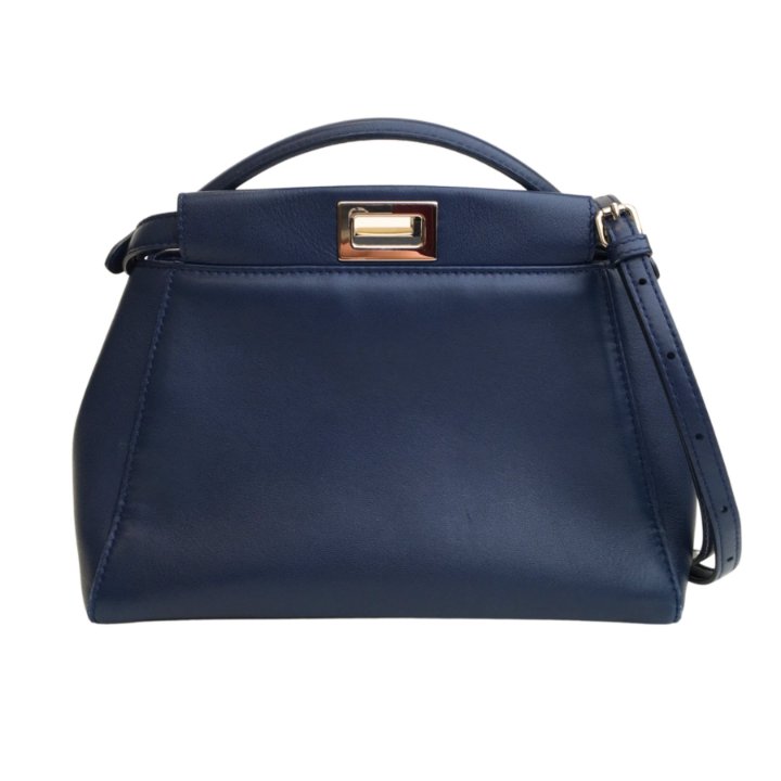 Fendi Mini Peekaboo Blue Silver Handbag Luxe Du Jour