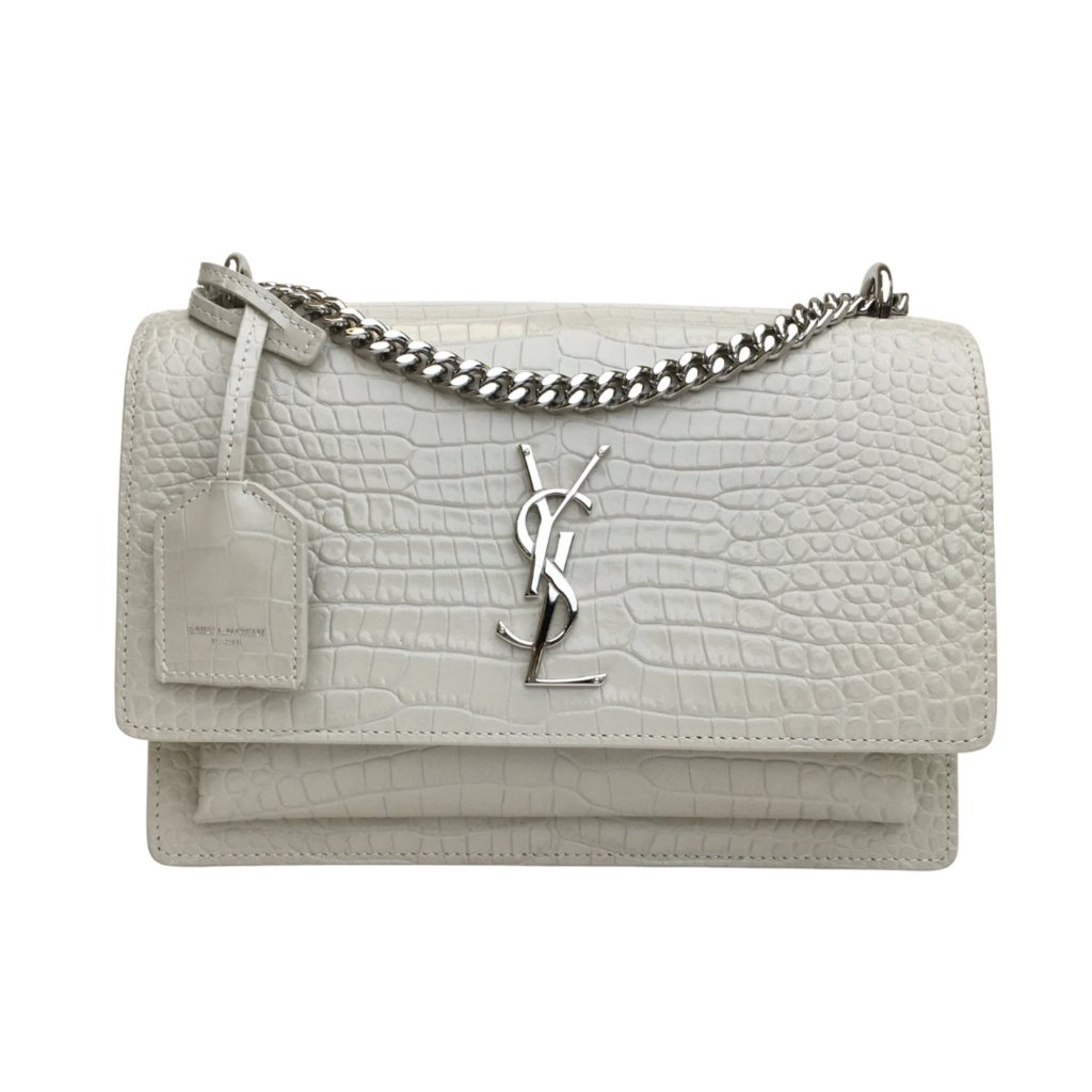SAINT LAURENT PARIS｜ (565739 DND0J 1000) Buy Saint Laurent Uptown Crocodile Embossed Pouch 'Black