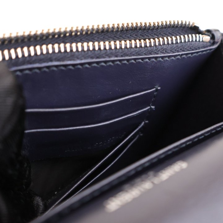 YSL♡パレットウォレット(ネイビー) Yves Saint Laurent Blue Crocodile Embossed Leather Sunset Wallet