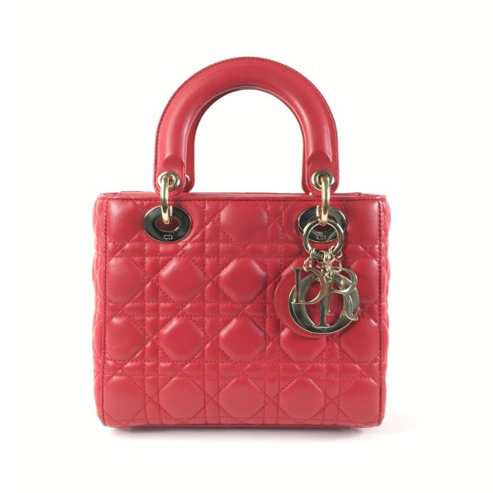 ぷ*あ様 Lady Dior ミニバッグ Christian Dior Fuchsia Lambskin Mini Lady Dior Bag