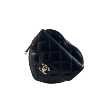 Chanel Heart Belt Bag Black Lambskin