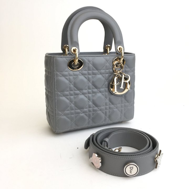 【ヴィンテージ】Rank:S☆Dior Grey Lady Small ハンドバック Lady Dior Small Grey Patent Leather with Strap – Luxbags