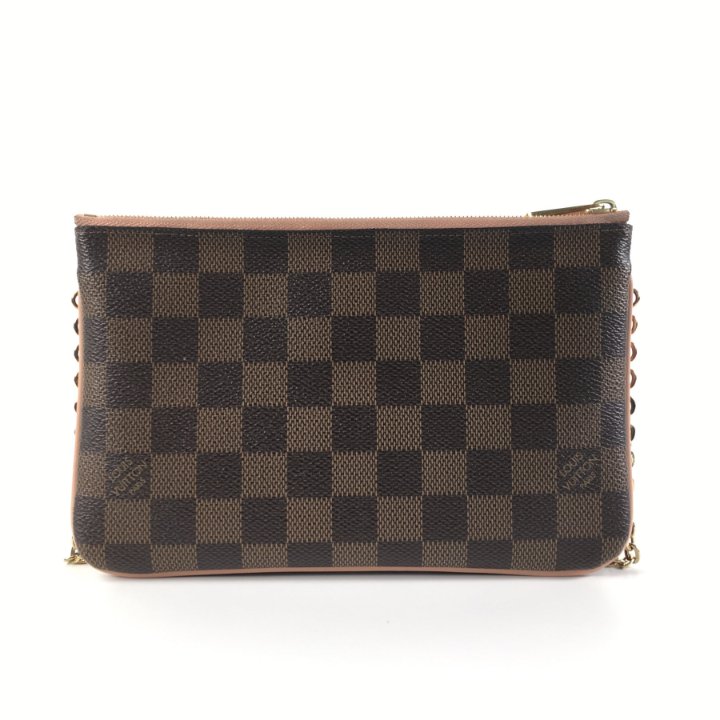 Louis Vuitto バッグ ブラウン Louis Vuitton Damier Ebene LV Double Zip Pochette