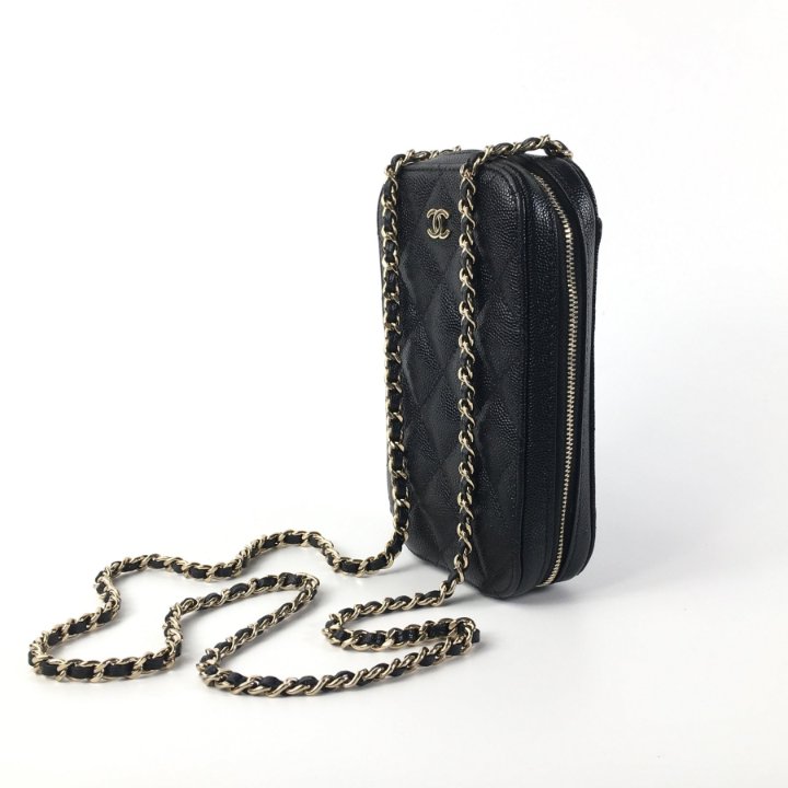Chanel Phone Holder Black Caviar - Luxe Du Jour