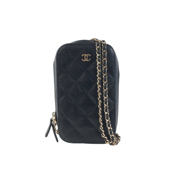 Chanel Phone Holder Black Caviar - Luxe Du Jour