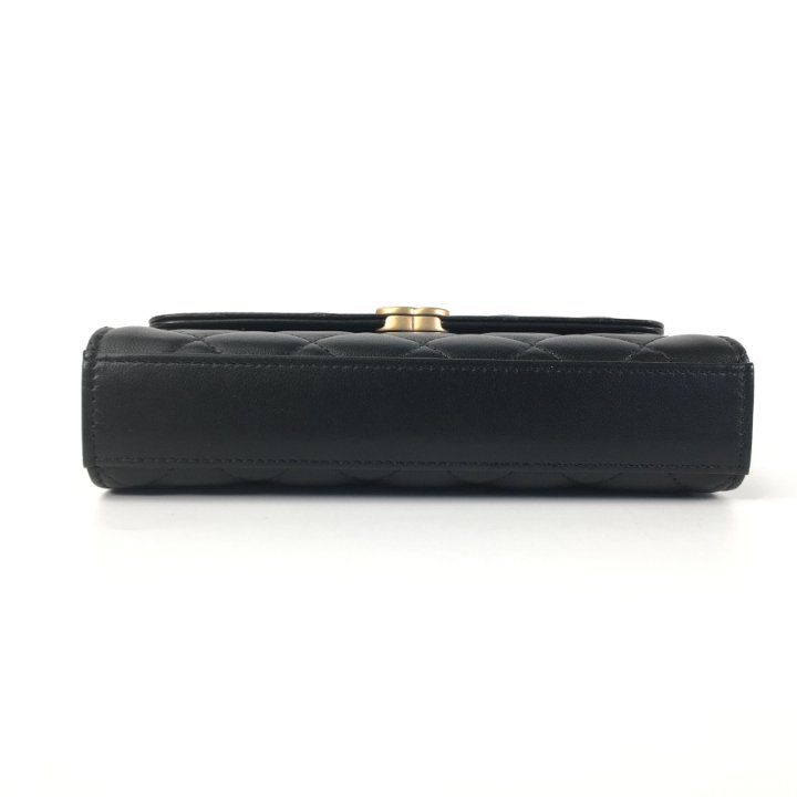 【CHANEL】small bag/phone holder with chain ghw★ブラック CHANEL Flap Phone Holder With Chain Bag Black Crossbody