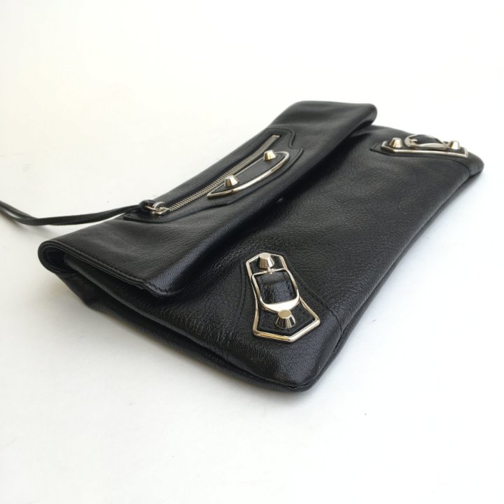 【BALENCIAGA】EXPLORER CLUTCH Balenciaga Leather Explorer Campaign Logo Zip Clutch Pouch