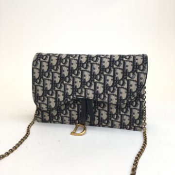 Christian Dior Gray Oblique Jacquard Saddle Flap Wallet | eBay