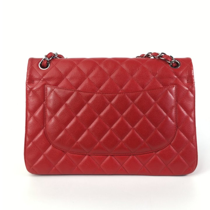 Chanel Jumbo Red Caviar Classic Double Flap Bag - Luxe Du Jour