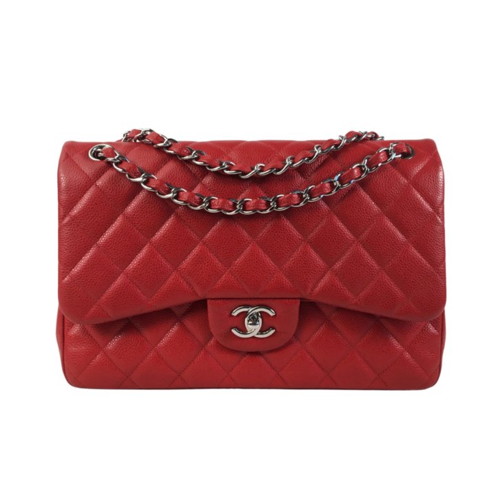Chanel Jumbo Red Caviar Classic Double Flap Bag - Luxe Du Jour