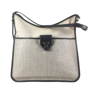 ♢HERMES♢Olympre♢GM♢ Hermès Hermes Olympe GM Ring H Black Silvery Leather Metal