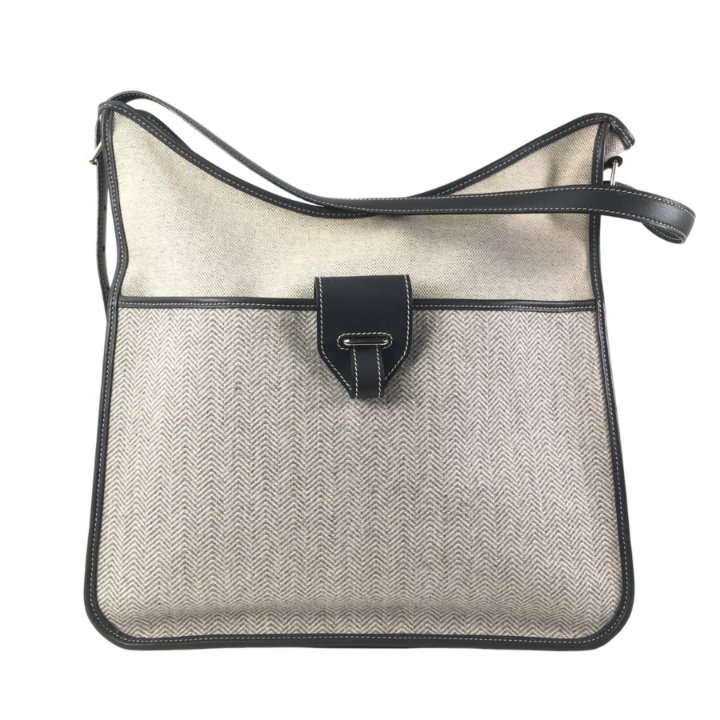 Hermes Toile Wool Chevron Jumping GM - Luxe Du Jour