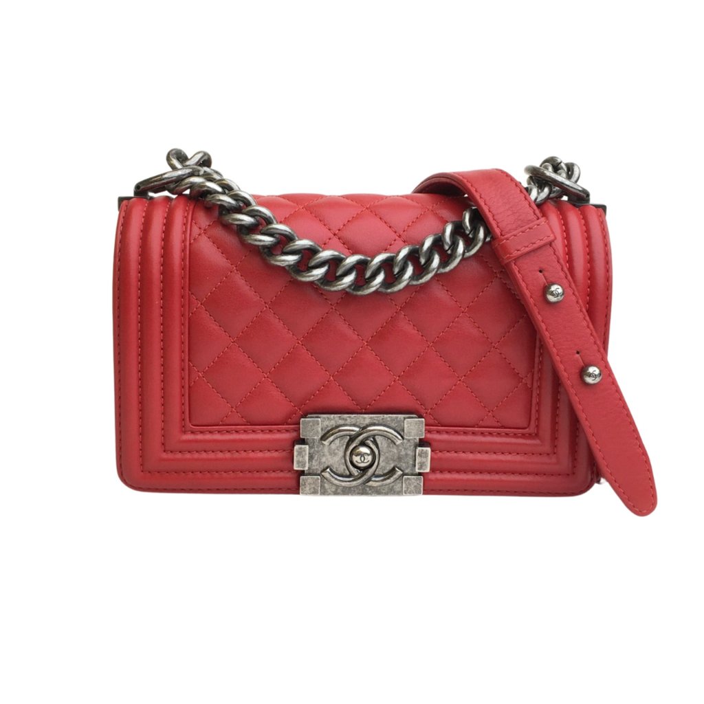 【ヴィンテージ】Rank:S☆Chanel Blush Boy Small Series27 Bag Chanel Small Boy Bag In Blush Calfskin Leather SHW