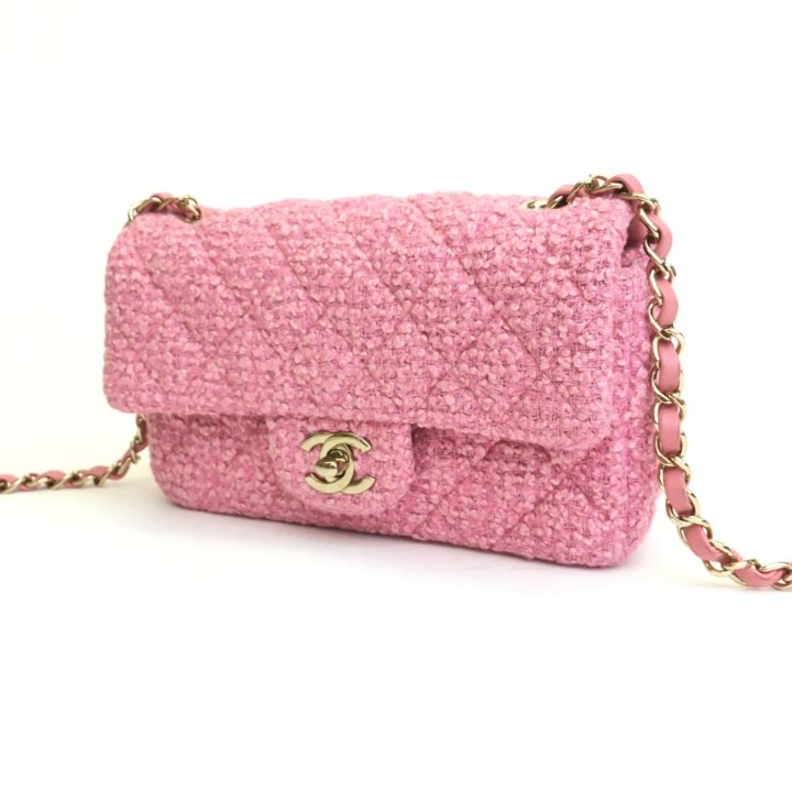 Chanel Mini Rectangle Pink Tweed - Luxe Du Jour