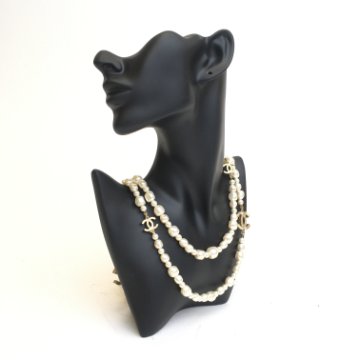 25A◆上品でときめく存在感♪【CHANEL】long pendant necklace Long pendant necklace - Metal, resin & strass, gold, pink