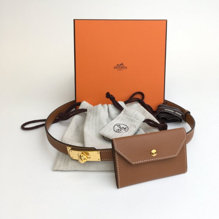 エルメス HERMES Kelly pocket 85 x 50mm（ケリー）ゴールド Hermes Kelly Pocket Bag Strap 85cm Gold with Palladium