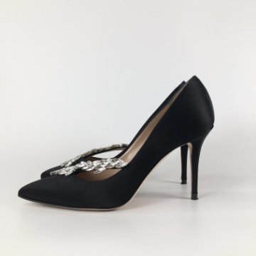 超美品　36.5 MANOLO BLAHNIK ブラック フラットシューズ MANOLO BLAHNIK マノロブラニク パンプス フラットシューズ