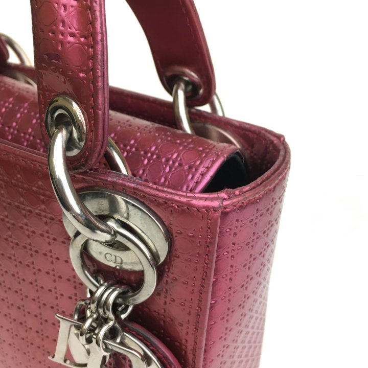 Lady Dior バッグ　ミニ　M50P ピンク DIOR | Lady Dior マイクロバッグ カナージュ ラムスキン