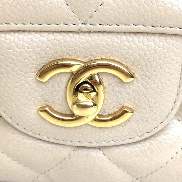 Chanel Classic Single Flap Jumbo Beige Caviar - Luxe Bag Rental