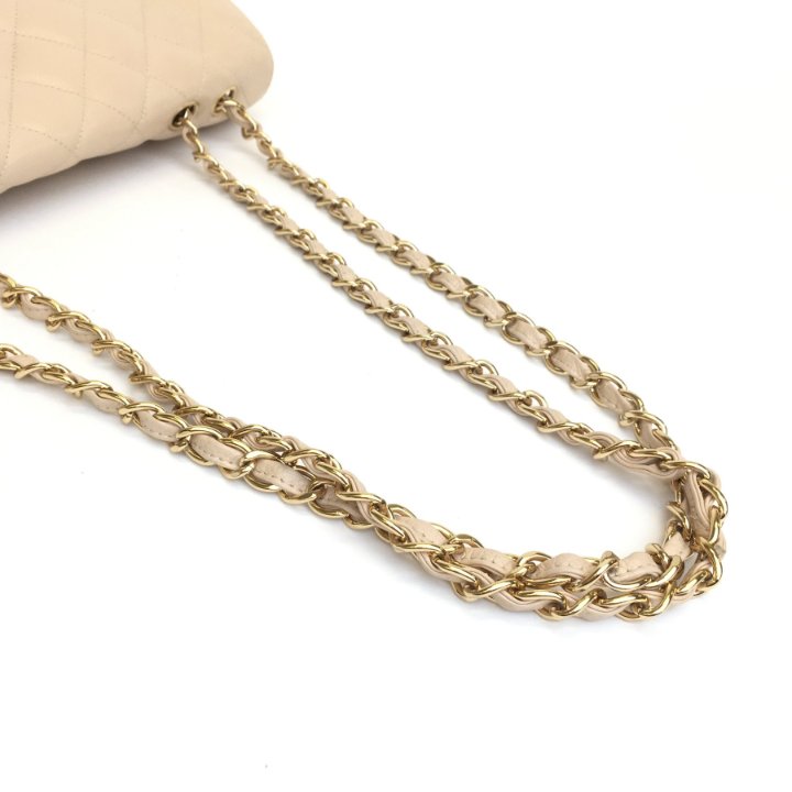 Chanel Classic Single Flap Jumbo Beige Caviar - Luxe Du Jour