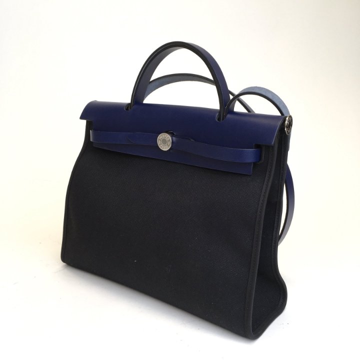 Hermes Herbag 31 | Blue Black Handbag - Luxe Du Jour