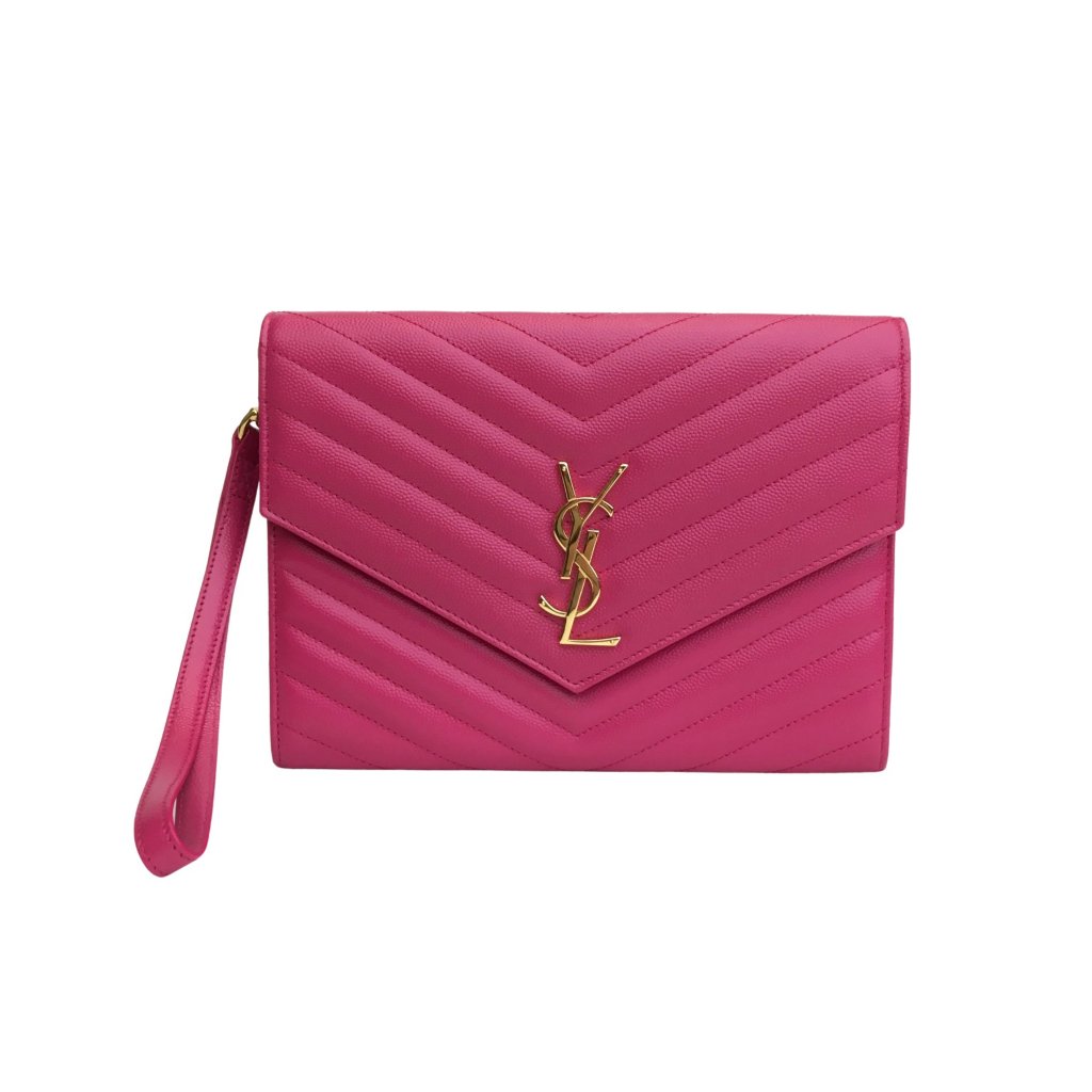 24AW new/Saint Laurent カサンドレレザー携帯ポーチ Bag Pink 24AW new/Saint Laurent カサンドレレザー携帯ポーチ Bag Pink