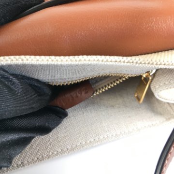 CELINE ブラウン レザーポーチ ドットパターン CELINE ブラウン レザーポーチ ドットパターン （Dot leather