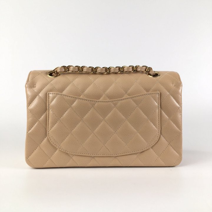 Chanel Classic Small Flap | Beige Gold Handbag - Luxe Du Jour