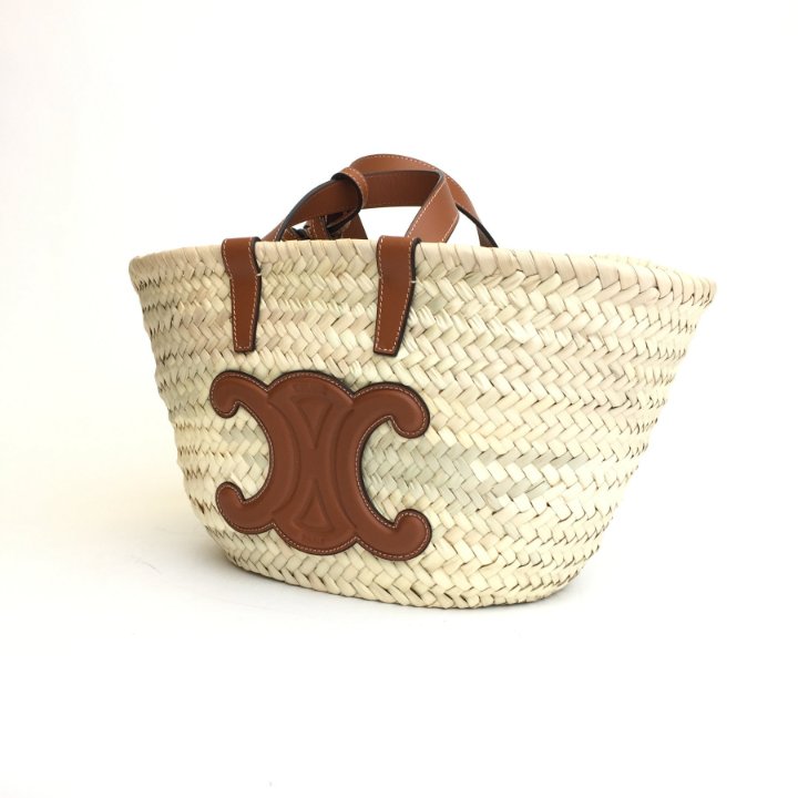 注目◇CLASSIC PANIER ホーボーバッグ◇CELINE undefined Celine classic panier hobo bag in raffia and
