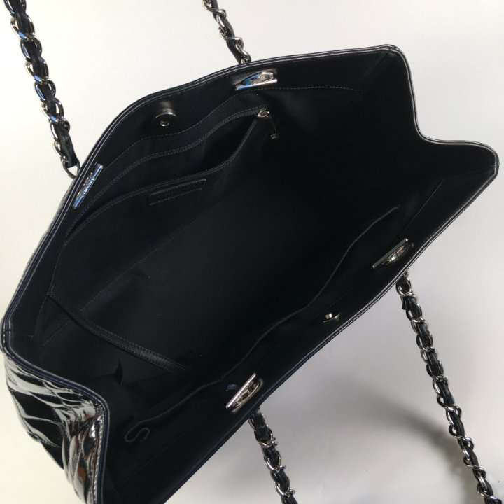 Chanel Coco Shine Tote Large Black Patent - Luxe Du Jour