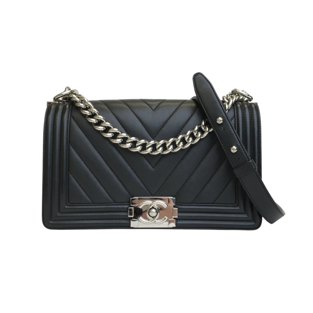Chanel Chevron Boy Bag Old Medium - Luxe Du Jour