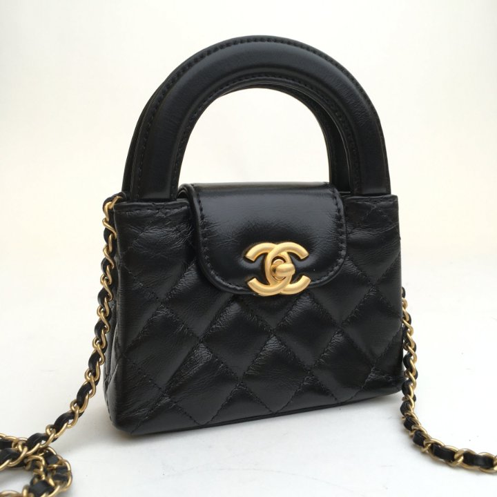 Chanel Kelly Nano Black Distressed Calfskin AGHW - Luxe Du Jour